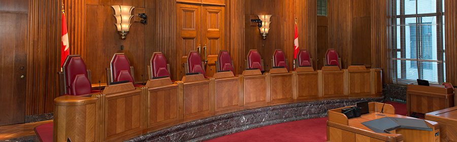 Salle d'audience de la Cour suprême du Canada