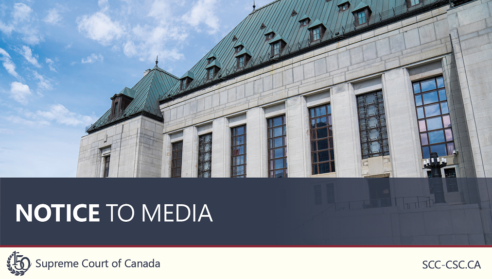 The title 'Notice to media' over a picture of the Supreme Court building